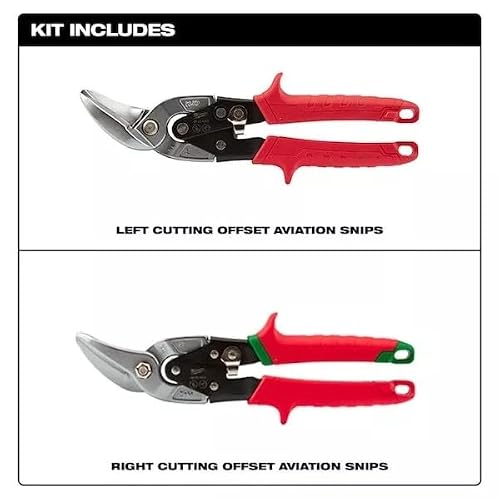 48-22-4523 2 Pc For Milwaukee Tool Offset Aviation Snip Set - Thumbnail 2