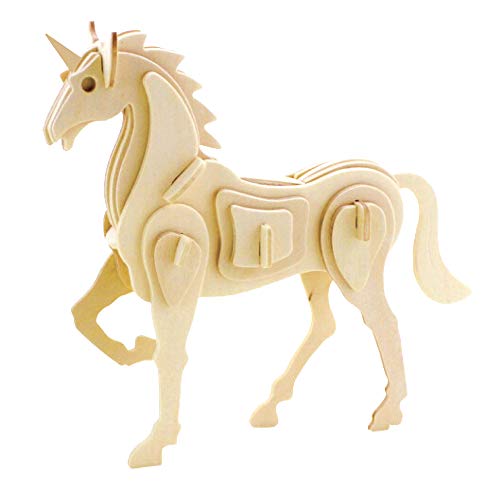 Georgie Porgy 3D Puzzle en Bois Modèle de Licorne Woodcraft Kit de Construction Kids Toy (Licorne JP257 30pcs) Cover