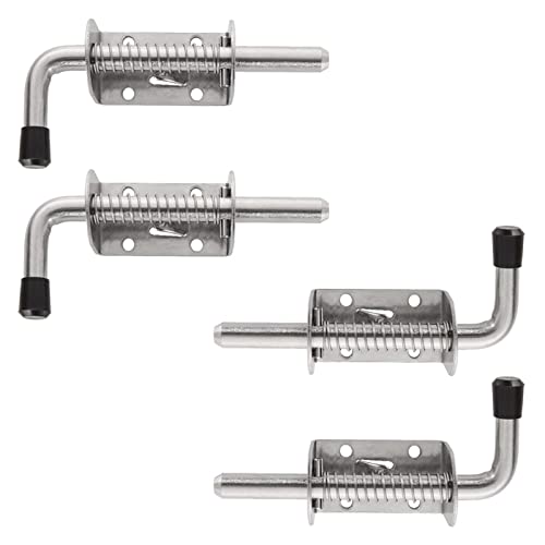 YANGPING HONGHUAER 4 Packung 5 -Zoll -Federladelstift 304 Edelstahl -Fassschraube verdickte 2 mm Türschlos (Color : Silver) Cover