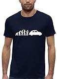 100% Bio Baumwolle / 155gr/qm Kult Premium Herren T-Shirt aus Bio Baumwolle Evolution Kult Auto Marke Stanley Stella, Größe: 3XL,Navy