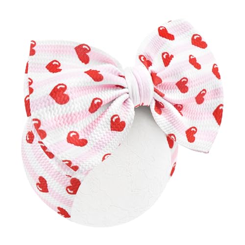 ONENINEDREAM 7'' Valentines Hair Bow for Baby Girls Love Heart Headbands Valentine Hair Accessories for Infants Pink Headband Cute Hearts Outfit