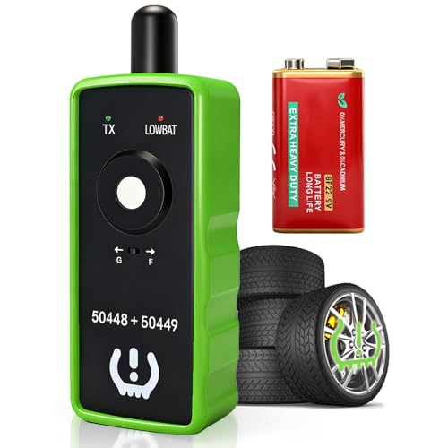 2IN1 TPMS Relearn Tool for GM and Ford w/Battery, FIRSTOOL EL50448+EL50449 TPMS Reset Tool with Model Switch Button Tire Sensor Programmer TPMS Sensor Tool,Tire Sensor Reset Tool for Lincoln GMC Buick