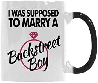WECE Coffee Mugs Creative Funny I Was Supposed To Marry A Backstreet Boy Mug Color Changing Cup Heat Sensitive Ceramic Coffee Cup 11 OZ