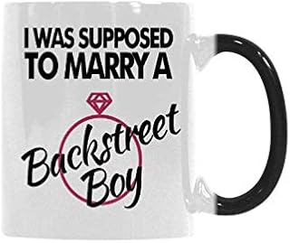 WECE Coffee Mugs Creative Funny I Was Supposed To Marry A Backstreet Boy Mug Color Changing Cup Heat Sensitive Ceramic Coffee Cup 11 OZ