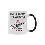 WECE Coffee Mugs Creative Funny I Was Supposed To Marry A Backstreet Boy Mug Color Changing Cup Heat Sensitive Ceramic Coffee Cup 11 OZ