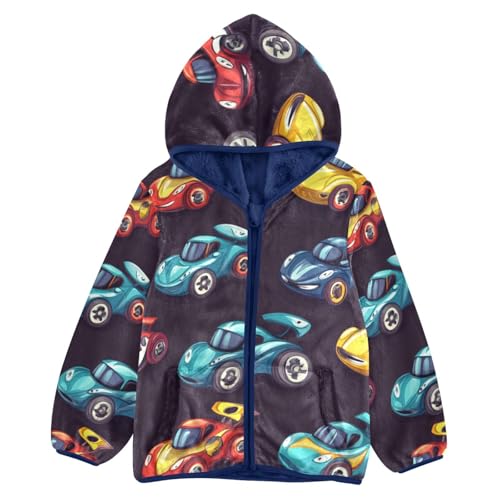 Racing Car Girls Fleece Jacket Girls Fall Jacket Girls Zip Up Hoodie Girls Sherpa Jacket 2-10T