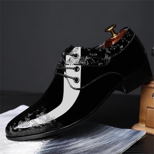 Men's Fashion High Gloss Patent Leather Oxford Formal Business Casual Lace Up Elegant Dress Shoes2