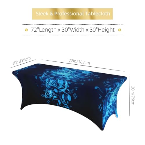 Nappe extensible élasthanne imprimé notes de musique bleues 1,8 m - 7