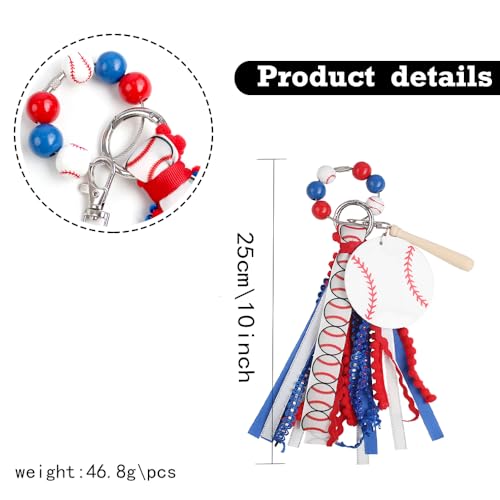 5pcs Bogg Bag Tassel Charm Sports Tassel Keychain Set, Baseball Softball Soccer Theme Sport tag for player3
