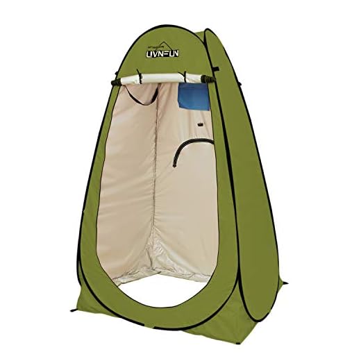 LVNFUN Privacy Shower Tent – Pop Up Changing Tent Camping Shower Toilet Tent Portable Shelters Room 6.2 FT Tall - Color Army Green