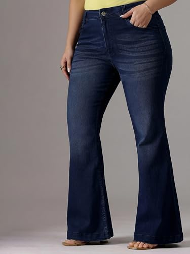 Image of Miss Chase A+ Women's Bootcut High Rise Regular Length Stretchable Denim Jeans