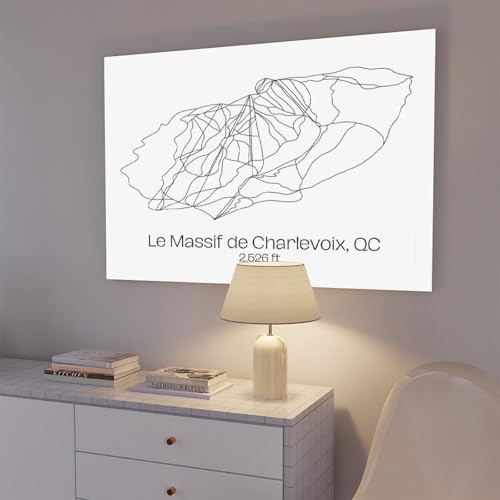 Carte des sentiers de Mont Charleva affiche sur toile 50x75 cm pour decoration de salon