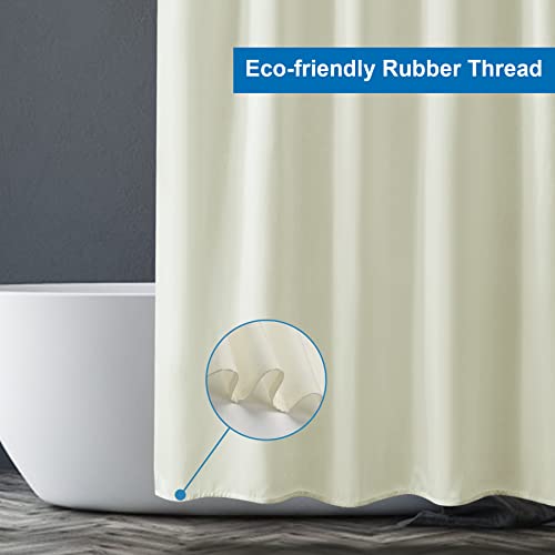Image of Amazer Ivory Shower Curtain Liner, Ivory Fabric Shower Liner, 2-in-1 Bathroom Shower Curtain and Liner, 12 Grommet Holes, Water Proof, Machine Washable, Hotel Quality, 72 x 72 Inches