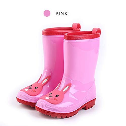 EnJoCho Toddler Boys Girls Rain Boots Cute Cartoon Rubber Sole Rain Boots for Kids PVC Anti-Slip Children's Water Shoes3