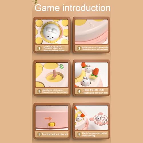 Générique Jeu d'Attrape Éjectable, Jeu Musical De Lapin Rotatif avec Et Capture, Activité Éducative Interactive Portable pour Divertissement Extérieur Et Voyage – Image 6