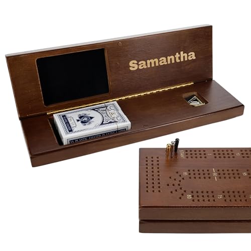 Juego de Mesa Clásico Cribbage de Madera con Grabado Personalizado miniatura 1