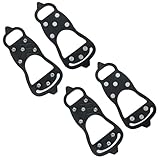 Clavos Antideslizantes Universales 2 Pares de Clavos para Zapatos con 8 Crampones Tacos de Hielo para Zapatos Tracción de Nieve para Caminar, Correr sobre Hielo y Nieve Empuñaduras L