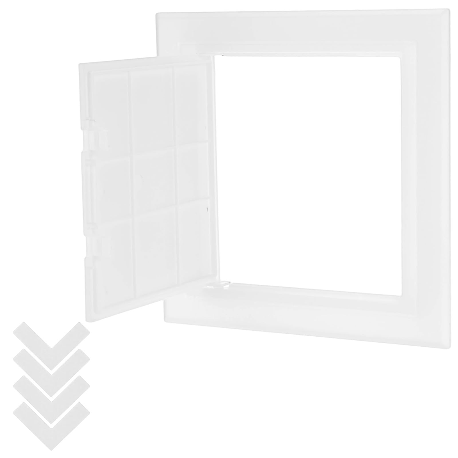 M METERXITY 1-Pack Access Panel for Drywall, 5.3x5.3 Inch PVC Self Adhesive Wall Hole Cover Access Doors for Wiring Cables/Indoor/Outdoor, Removable Plumbing Wall Panel Ceiling [White]