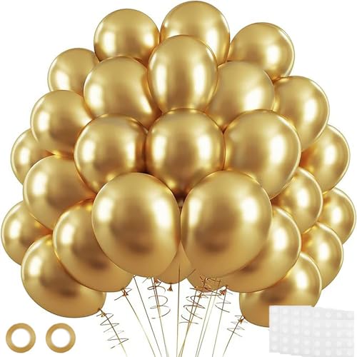 Luftballons Gold 120 Stück 12 Zoll Latex Ballons für Geburtstag Hochzeit Weihnachten party Deko (Goldene)