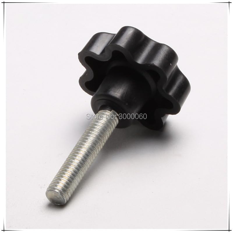M5 M6 Black Color Plastic Star Head Plated Steel Handle Thumb Screws - (Size: M5X25mm)