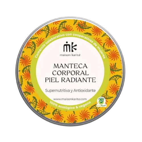 Maison Karité - Piel Radiante | Crema Facial y Manteca Corporal | Nutrición, Antipolución e Iluminación | Cosmética Salvaje y Ecológica Certificada (30ml, Manteca Corporal Piel Radiante)