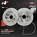 A-Premium 12.60 inch (320mm) Rear Vented Disc Brake Rotors + Ceramic Pads Kit Compatible with Select BMW Models - 330Ci 2001-2006, 330i/330xi 2001-2005, 6-PC Set