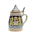 German Bayern Coat of Arms Engraved Beer Stein with Ornate Metal Lid