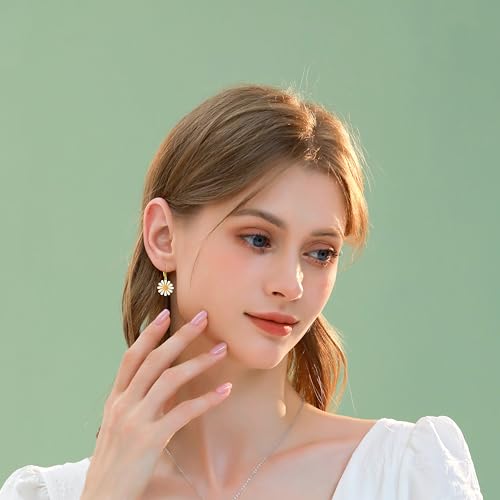 Flower Animal Earrings 925 Sterling Silver Animal French Dangle Earring Flower Earring Jewelry for Women US14