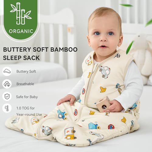 Image of Yoofoss Baby Sleep Sack 0-6 Months Rayon Made from Bamboo 1.0 Tog