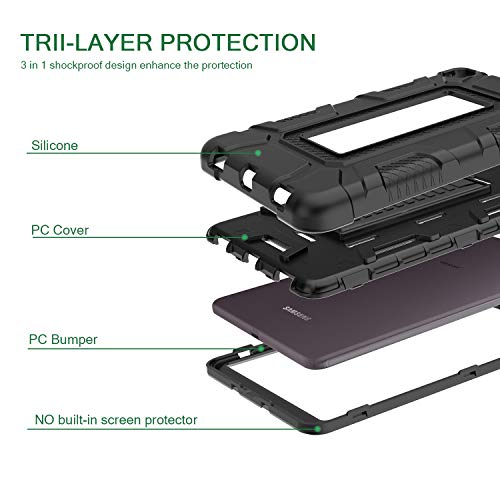 Samsung Galaxy Tab A 8.4 2020 Case, Hybrid Shockproof Rugged Drop Protection Cover Built With Kickstand For Galaxy Tab A 8.4 Inch 2020 Sm-T307 (Black) #TOP3