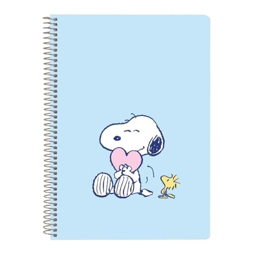 SNOOPY LOVE - Cuaderno, Libreta Cuarto 80 hojas, Tapas Duras, 1Diseño, Ideal para Niños de Diferentes Edades, Cómodo y Versátil, Calidad y Resistencia, 15.5xx22 cm