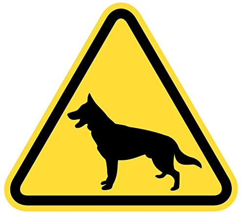 Samunshi® Warndreieck Schäferhund Aufkleber Schäferhundaufkleber - 10x8,8cm mehrfarbig