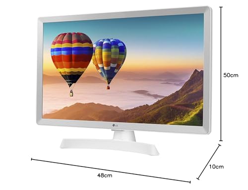 LG 24TN510S- WZ 60 cm (24 Zoll) Smart TV Monitor HD 1366x768 16:9 DVB-T2/C/S2 WLAN Miracast 10W 2x HDMI 1.4 1x USB 2.0 optisch, LAN RJ45 VESA 75x. 75), Weiß – Bild 6