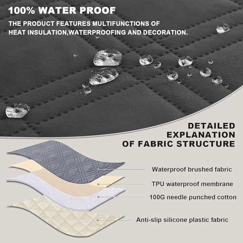 Funda para silla reclinable impermeable con bolsillos laterales Edumov protector lavable gris 7