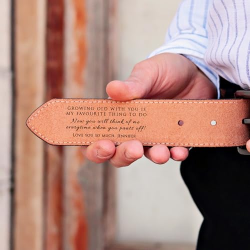 Custom Engraved Leather Belt - Personalized Message Belt for Him - Unique Gift for Special Occasions3