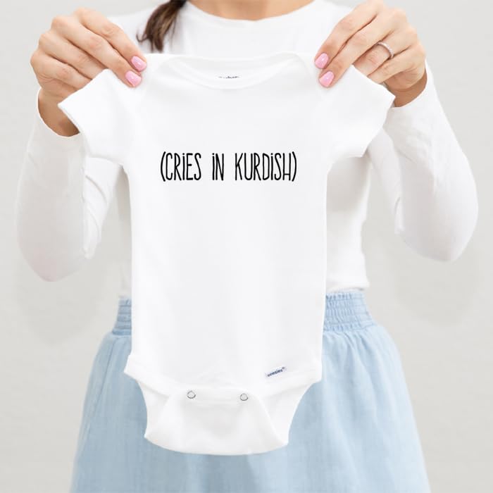 Cries In Kurdish Baby Outfit, Funny Pregnancy Announcement, Kurdish Themed Baby Gift, Size 0-3 Months2