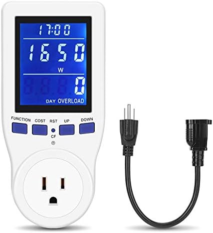 POCREATION Watt Meter Plug, Energy Consumption Monitor with Data Hold, Real-Time Power Meter Socket for Electricity Usage Analysis