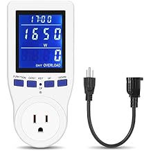 POCREATION Watt Meter Plug, Energy Consumption Monitor with Data Hold, Real-Time Power Meter Socket for Electricity Usage Analysis
