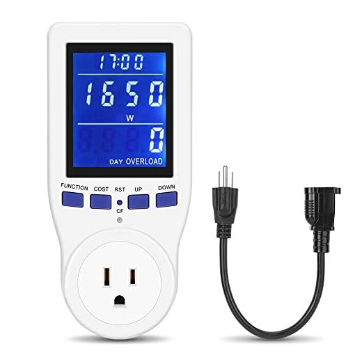 Electricity Usage Monitor, Plug in Power Consumption Meter Home Energy Consumption Analyzer with Digital LCD Display Overload Protection 8 Modes Display