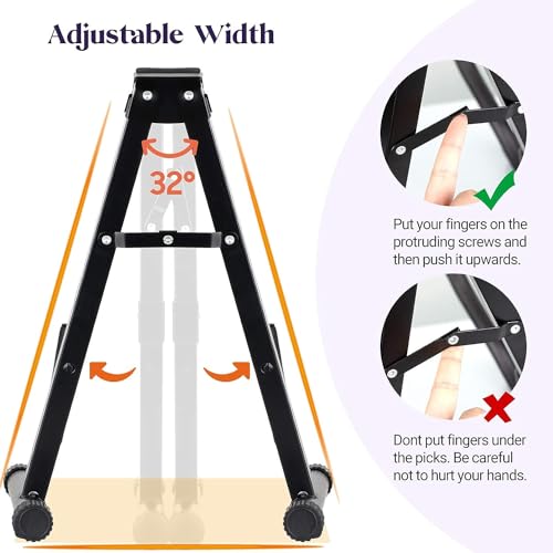 Image of ARCTIC AR-GS Foldable A-Frame Guitar Stand for Acoustic, Electric & Bass Guitars - Heavy-Duty Metal Construction, Anti-Slip Rubber Padding, Portable, Compact & Stable Design (Black)