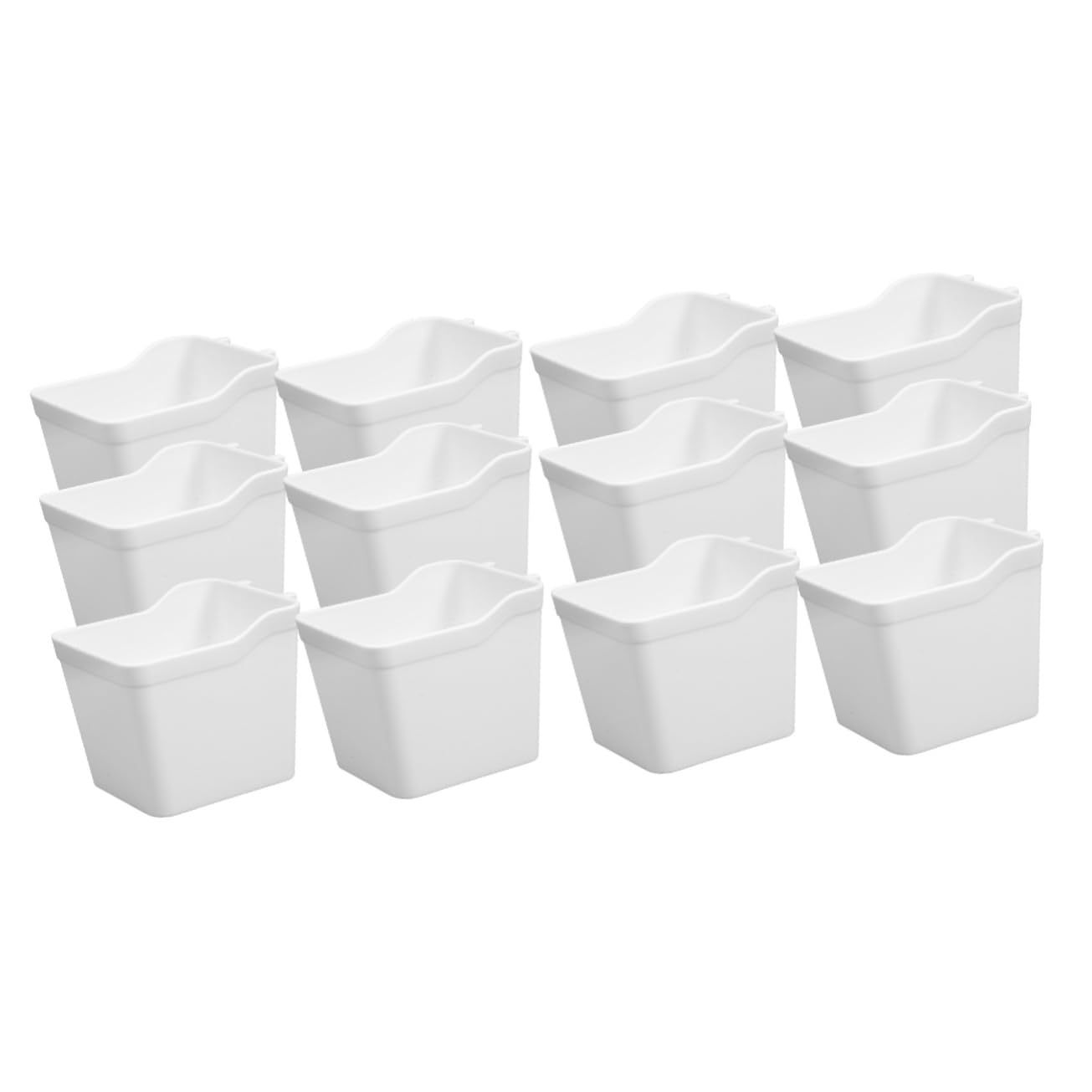 Support de tasse pour panneau perforé MAGICLULU avec bacs blancs en ABS | Lot de 12 pièces