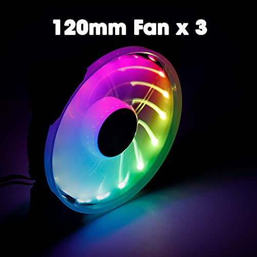 Image of (Renewed) ZEBRONICS ZEB-PGF520C 120mmx3 Premium Chassis ARGB Fans Combo Kit with RGB Controller, Remote, 35CFM Airflow, RGB Sync, Hydro Bearing, 18 LED Fans, ARGB Extender and Dual 3 Pin Connector.