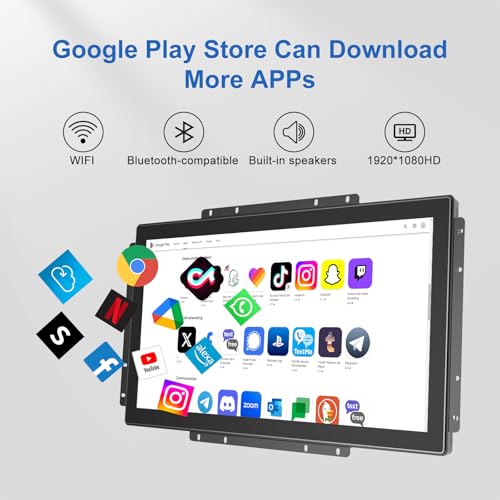 Image of GreenTouch 21.5 Inch Open-Frame Touchscreen LCD Monitor -Android All in one Computer with RK3566 RAM 4G & ROM 32G - Capacitive PCAP -1920x1080-16:9-Black - Front IK08 /IP65