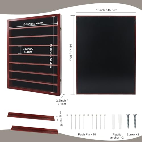 Image of GMFrames 18x24 Wooden Shadow Box Frame with Removable Shelves Deep Display Case for Military Medals Keepsakes Cherry