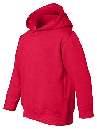 Rabbit Skins Toddler Pockets Fleece Hooded Sweatshirt, Red, 4T