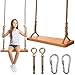 Holz Schaukelsitz für Kinder und Erwachsene,Morwealth Holzschaukel Outdoor mit Einstellbares Hanfseil, Garten Schaukel für Innen- und Außenbereich, bis zu 250 kg belastbar