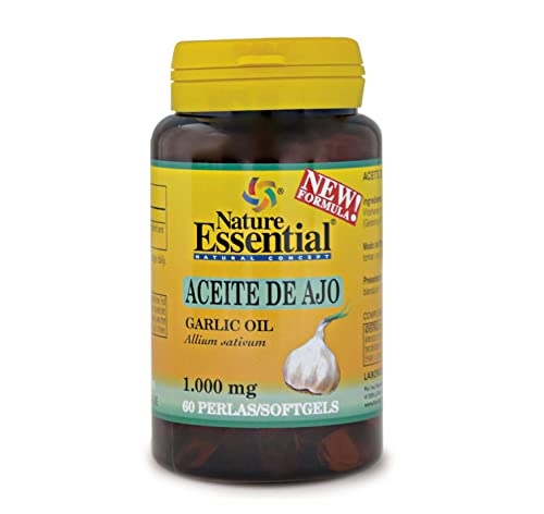 Nature Essential | Aceite Ajo 1000 Mg | Complemento Alimenticio Antiinflamatorio Natural | Favorece La Circulación | Ayuda A Mantener Los Niveles De Colesterol | No Gluten Ni Lactosa | 60 Perlas