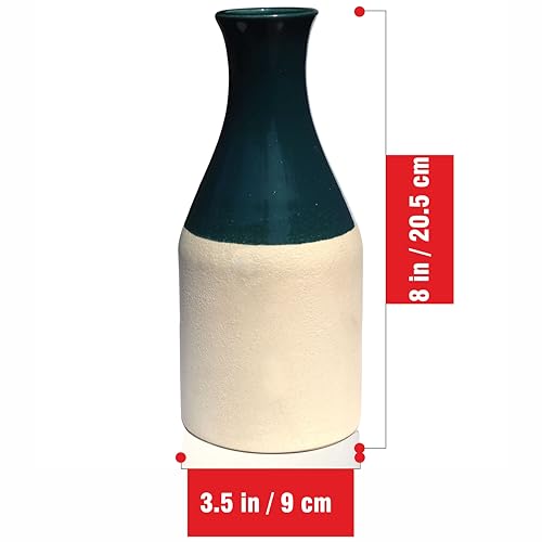 Image of Pure Source India Porcelain Flower Vase (8 Inch) (Green) (Without Flower)