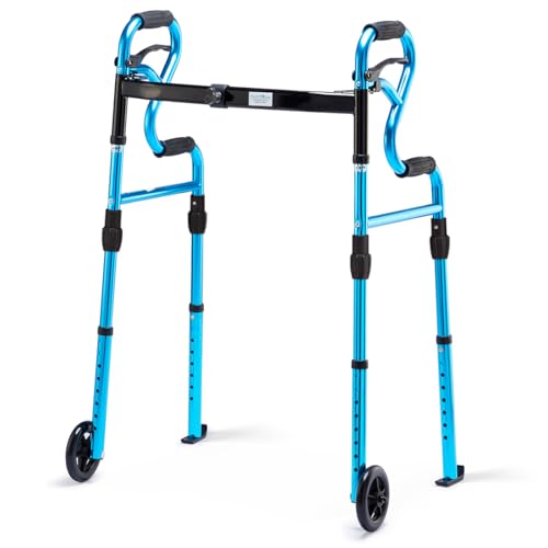 Walkers for Seniors with 5” Front Wheels by Health Line Massage Products, Standard Walker with...
