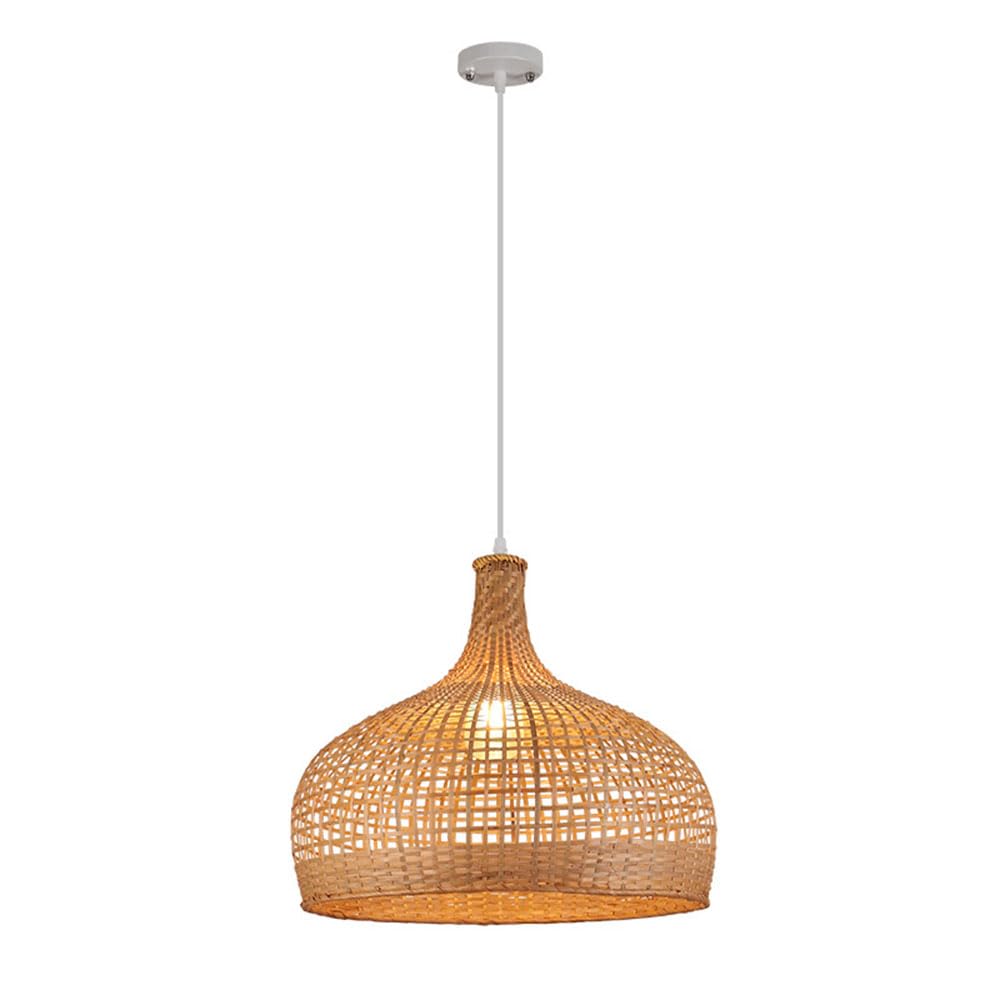 Żyrandol rattanowy Retro Simplicity, 17,7 cala, lampa stołowa do jadalni